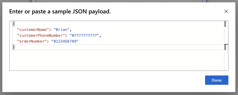 enter-sample-json-payload